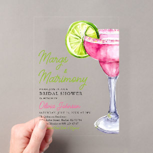 Invitations En Acrylique Enterrement de vie de jeune fille Moderne Margs &