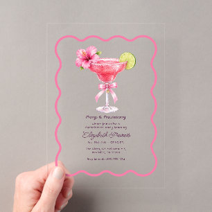 Invitations En Acrylique Enterrement de vie de jeune fille Preppy Coquette