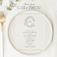 Eucalyptus Green Leafer Crest Monogram Mariage