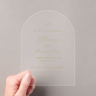 Invitations En Acrylique Événement classique de monogramme neutre pour mari