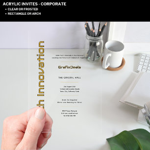 Invitations En Acrylique Événements d'entreprise Acrylique Clear Tech Innov