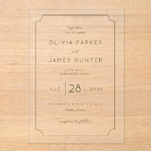 Invitations En Acrylique Faire Carton d'Invitation de Mariage Beige