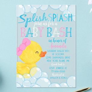 Invitations En Acrylique Faire part en acrylique givré pour Baby Shower Can