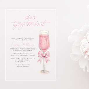 Invitations En Acrylique Fard À Joues Rose Arc Elle Noue Le Nœud Enterremen