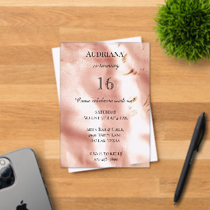 Invitations En Acrylique Faux cuir de vache rose Western Blush Anniversaire