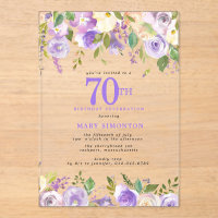 Fête d'anniversaire de 70 ans CLEAR ACRYLIC Fleurs