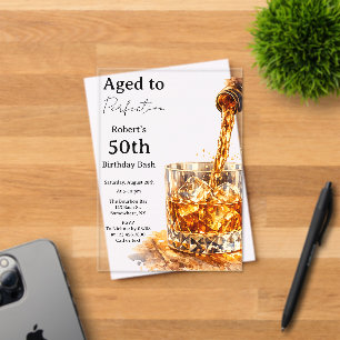Invitations En Acrylique Fête d'anniversaire pour hommes Parfaitement Vieil