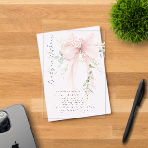 Invitations En Acrylique Fête de bébé à l'arc de verdure neutre en matière
