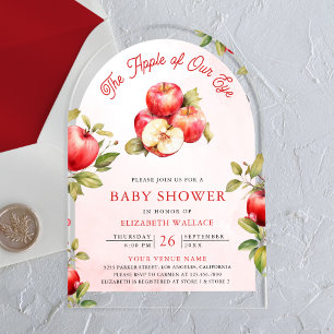 Invitations En Acrylique Fête de bébé Arche Apple Of Our Eye