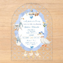 Fête de bébé garçon Silly Goose Whimsical Bow