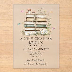 Invitations En Acrylique Fête de bébé thème floral aquarelle: Un nouveau ch