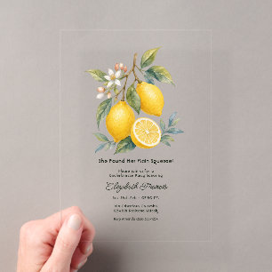 Invitations En Acrylique Fête de Fiançailles du Citron de la Côte d'Amalfi