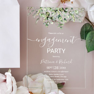Invitations En Acrylique Fête de fiançailles verdoyante