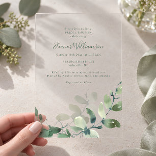 Invitations En Acrylique Fête de mariage bohème eucalyptus botanique modern