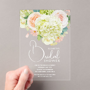Invitations En Acrylique Fête de mariage florale de printemps à l'aquarelle