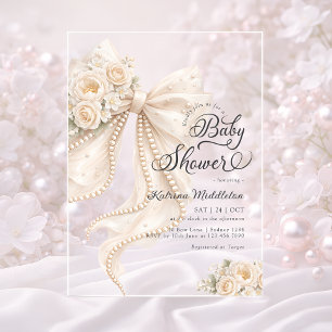 Invitations En Acrylique Fête de naissance Fille Floral Bohème Arc élégant 
