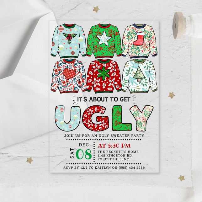 Invitations En Acrylique Fête de Noël affreuse (Créateur téléchargé)
