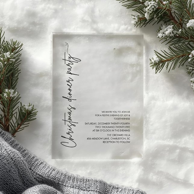 Invitations En Acrylique Fête de Noël minimaliste moderne (Créateur téléchargé)