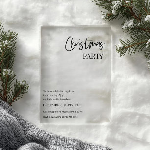 Invitations En Acrylique Fête de Noël Moderne Minimaliste