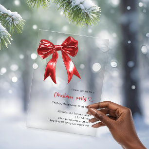 Invitations En Acrylique Fête de Noël sans arc rouge