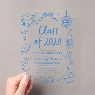 Invitations En Acrylique Fête de remise des diplômes de la promotion 2028 d