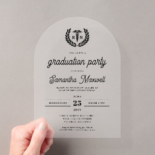 Invitations En Acrylique Fête de remise des diplômes de l'école d'infirmièr