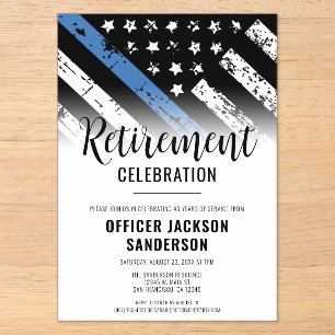 Invitations En Acrylique Fête de retraite du département de police de la fo