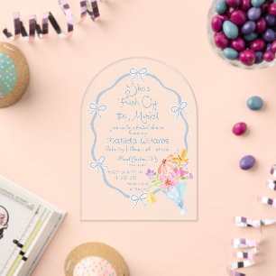 Invitations En Acrylique Fête des mariées d'aquarelle fraîche du marché