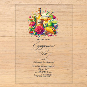 Invitations En Acrylique Fête mexicaine transparente