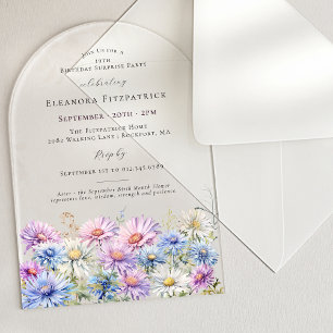 Invitations En Acrylique FÊTE SURPRISE ARCH 19 Septembre Fleur de Naissance