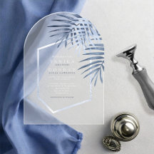 Feuille de palme luxuriante Mariage Windsor Blue I