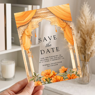 Invitations En Acrylique Fleur de Tagète Mariage Indien Hindou Épargnez la 