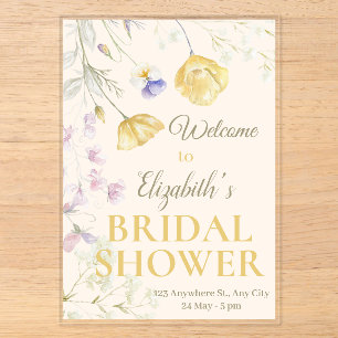 Invitations En Acrylique Fleurs Aquarelle Douce  Baby Shower Personnalisabl