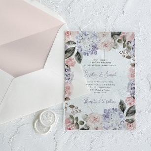 Invitations En Acrylique Fleurs aquarelles vintage Mariage