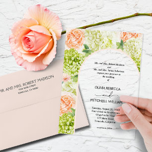 Invitations En Acrylique Fleurs Chic Arche Rose Mariage