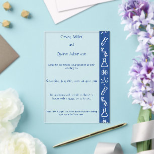 Invitations En Acrylique Forces Attractives en Bleu Acrylique de Mariage