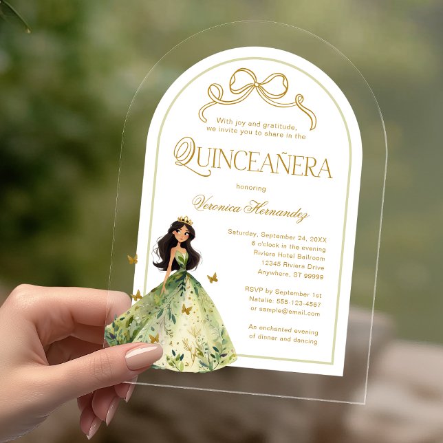 Invitations En Acrylique Forêt enchantée Quinceanera 15e anniversaire (Créateur téléchargé)