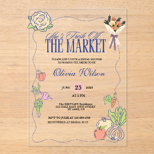 Invitations En Acrylique Fraîche hors Fête des mariées du marché