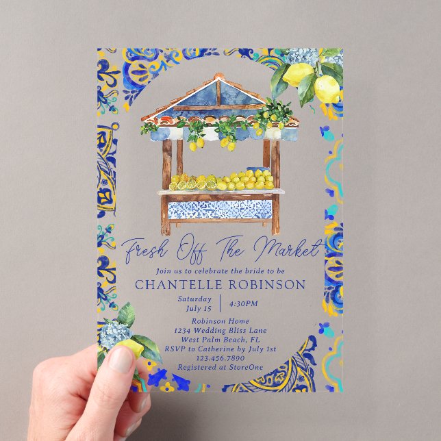 Invitations En Acrylique Fraîchement Du Marché Fête des mariées Italienne A (In situ (ordinateur de poche))