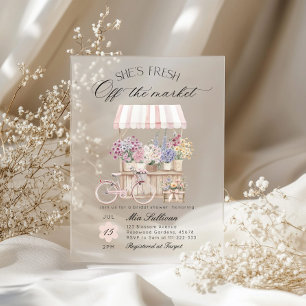 Invitations En Acrylique Frais sortis du marché Chariot de fleurs Enterreme