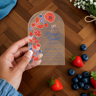 Invitations En Acrylique Fraises, bleuets et fleurs de baies