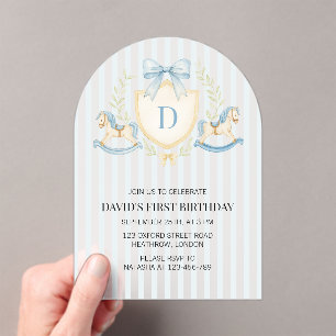 Invitations En Acrylique Garçon Anniversaire Premier Anniversaire Cheval à
