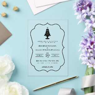Invitations En Acrylique Gâteau mariage