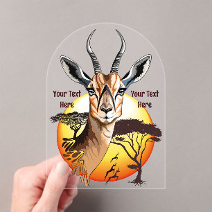 Invitations En Acrylique Gazelle Antelope africaine animal sauvage