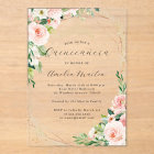 Geo rose Floral clair acrylique Floral Quinceanera