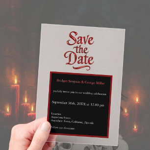 Invitations En Acrylique Gothique Enregistrer la date - transparent rouge m