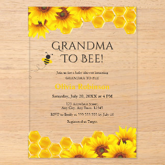 Invitations En Acrylique Grand-mère de l'abeille en nid d'abeille