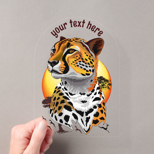 Invitations En Acrylique Guépard Félin Africain Animal Sauvage