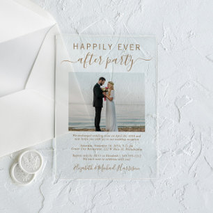 Invitations En Acrylique Heureusement Jamais Après La Réception De Mariage