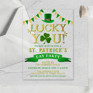 Invitations En Acrylique Heureux Toi ! Fête de la Saint Patrick
